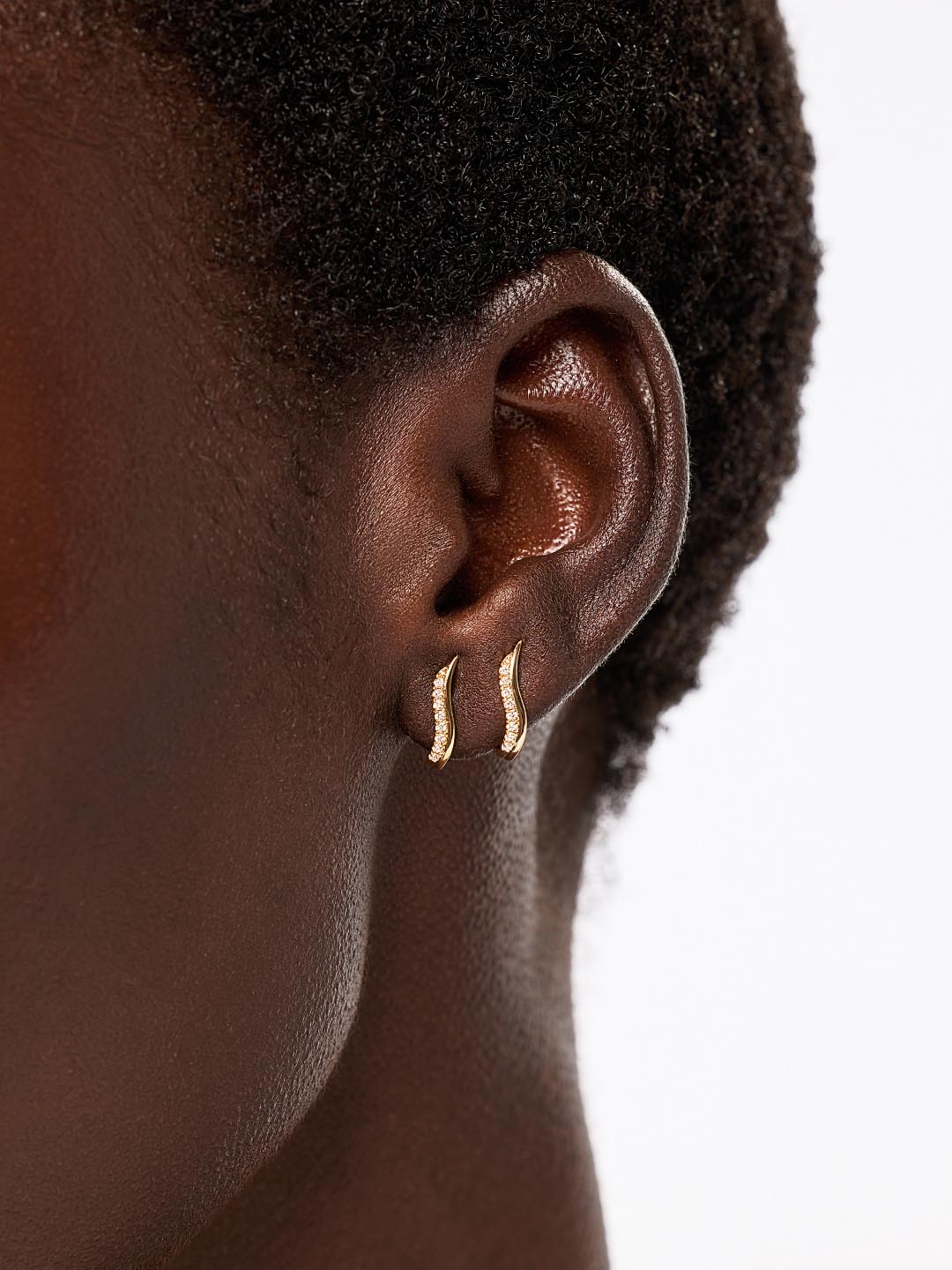 Diamond Flame Studs | 10K Solid Gold | 0.10 CTW Diamonds