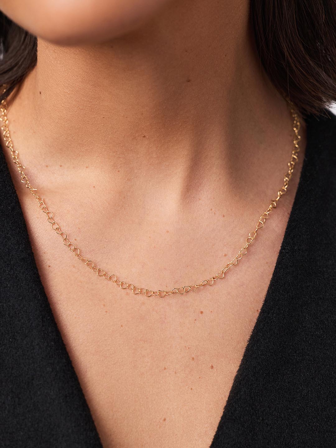 Heart Chain Necklace | 10K Solid Gold
