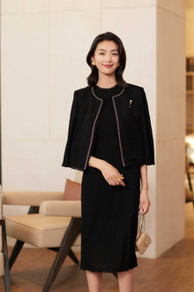 Acetic Acid Pleated Dress | Black