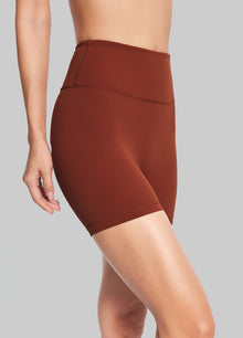 High-Waisted Impact Mesh Shorts | Rust Brown