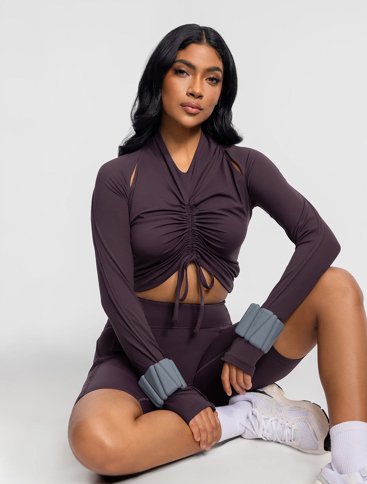 High-Waisted Performance Biker Shorts | Midnight Plum
