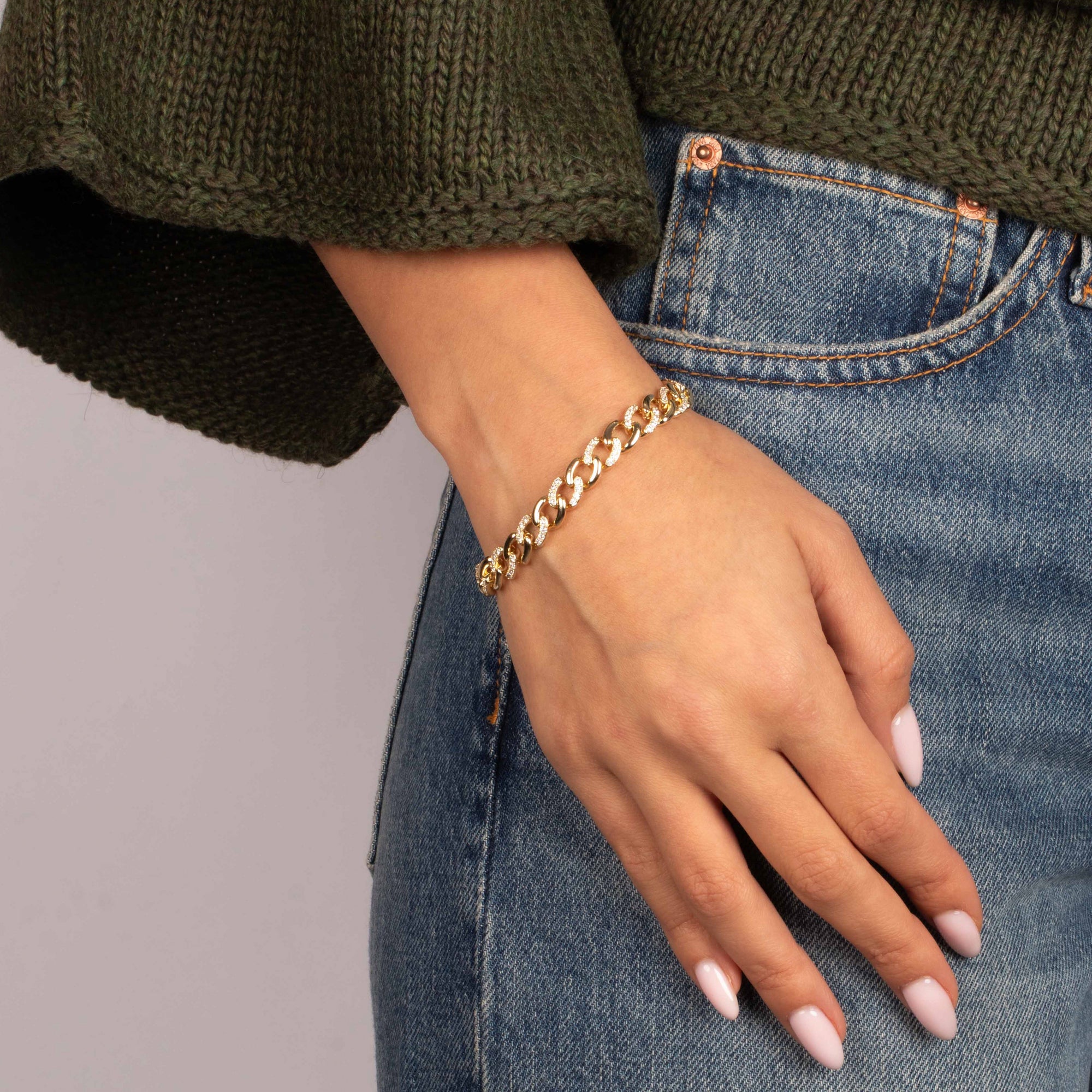 Bold Dome Link Bracelet - Adina's Jewels