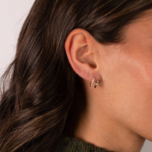 Diamond Solid/Pave Huggie X Ear Cuff Earring 14K - Adina's Jewels