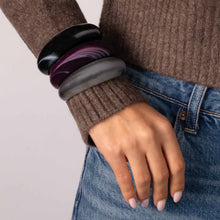 Smoky Amethyst Resin Bangle Stack - Adina's Jewels