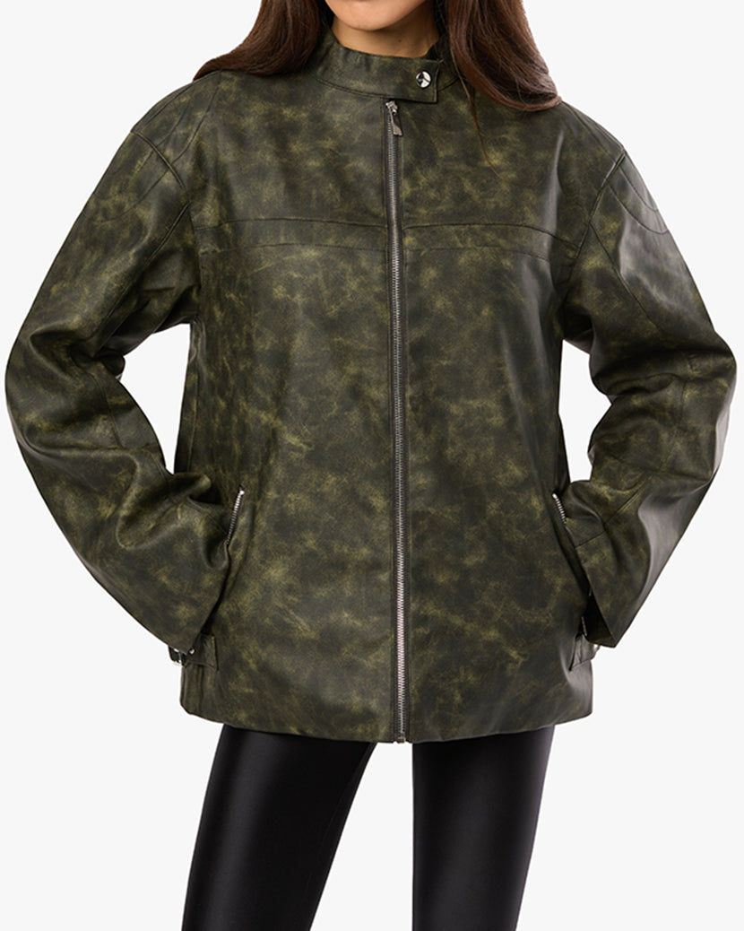 Vintage Patina Jacket | Black/Dark Green