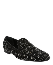 Versace | Suede Bead-Embellished Slippers