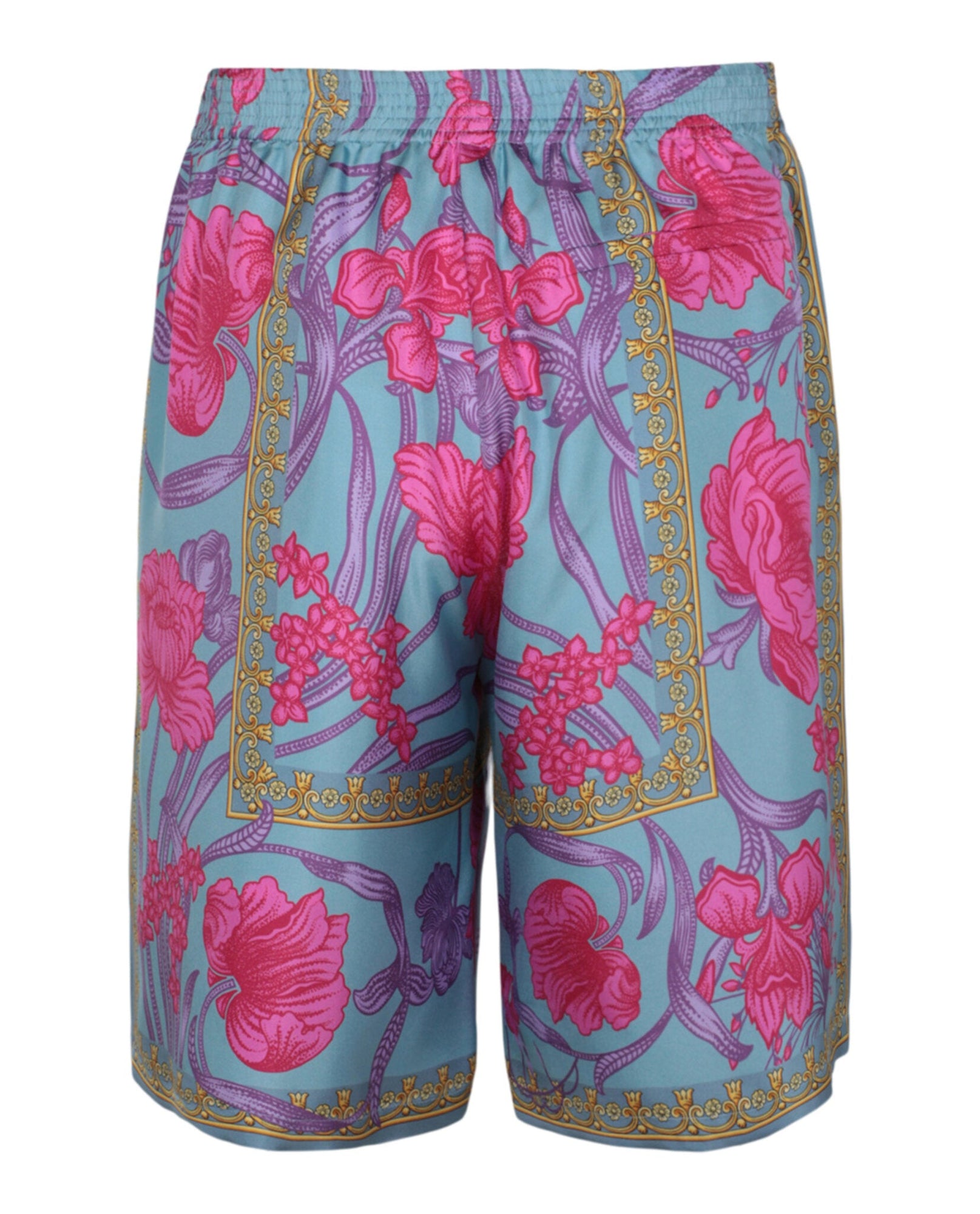 Versace | Acid Bouquet Print Silk Shorts