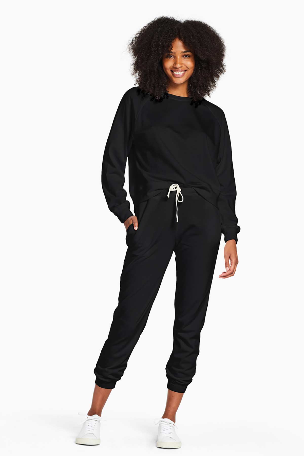 Cora Organic Cotton Crewneck | Black EcoSoft