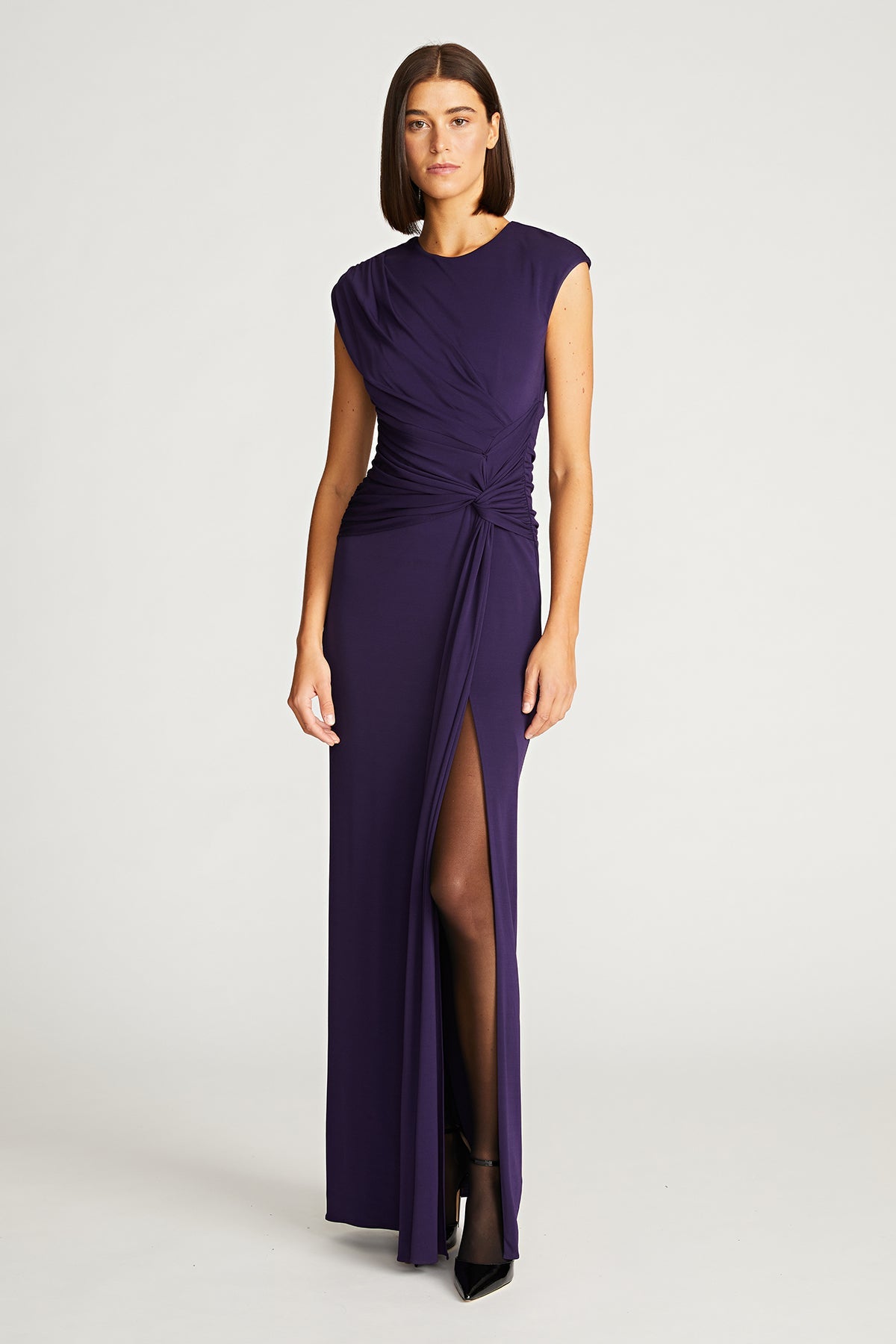 Halston | Giovanna Gown In Matte Jersey | Aubergine