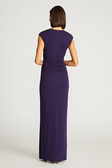 Halston | Giovanna Gown In Matte Jersey | Aubergine