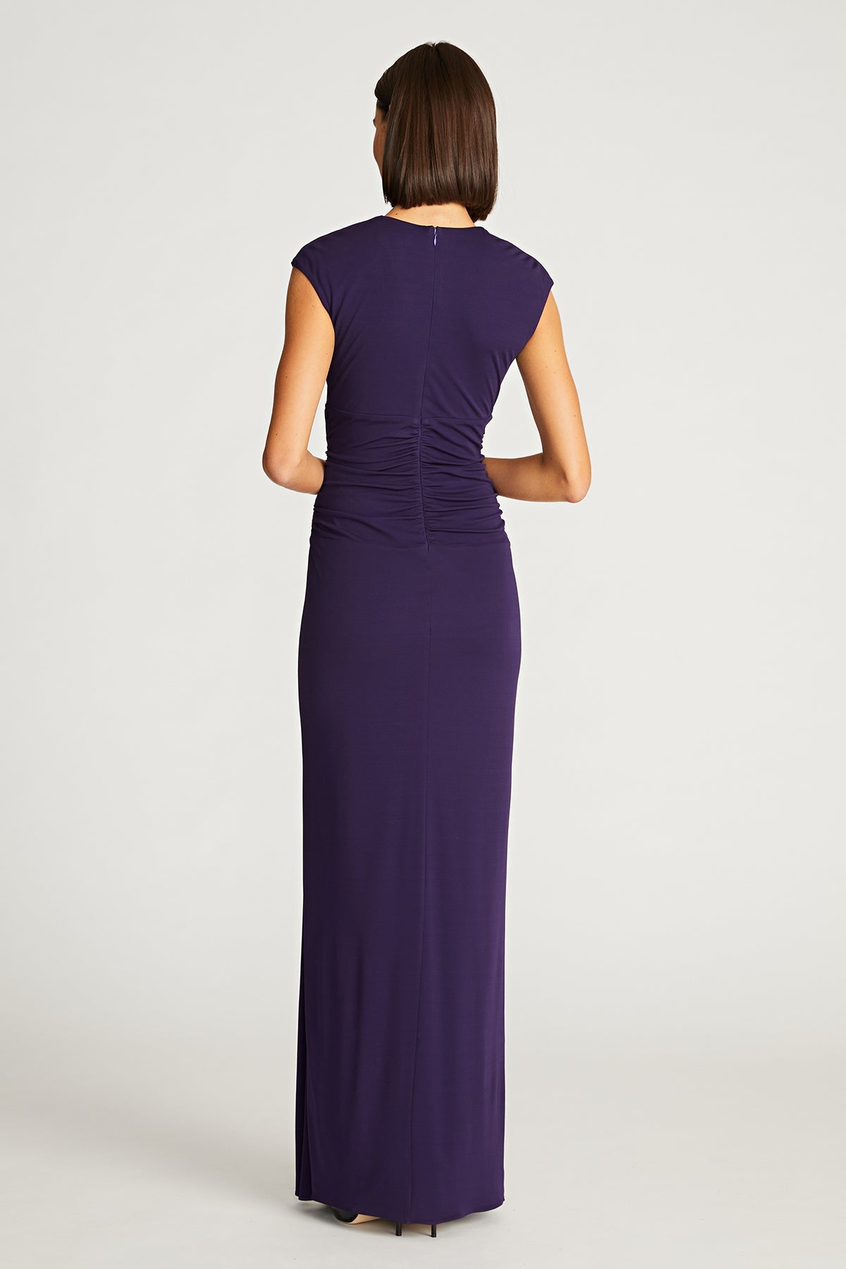 Halston | Giovanna Gown In Matte Jersey | Aubergine