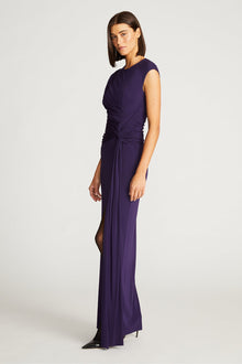 Halston | Giovanna Gown In Matte Jersey | Aubergine
