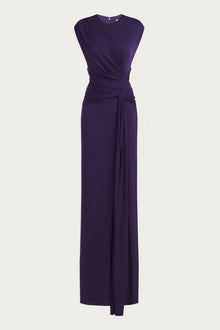 Halston | Giovanna Gown In Matte Jersey | Aubergine