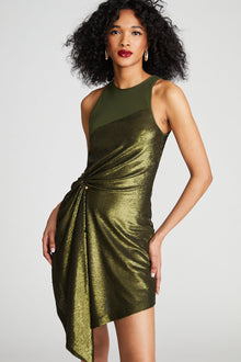 Halston | Ida Dress In Sequin And Jersey | Seaweed