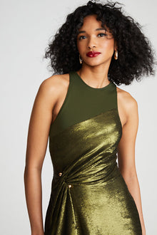 Halston | Ida Dress In Sequin And Jersey | Seaweed