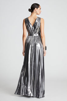 Halston | Titania Gown In Foil Jersey | Luster