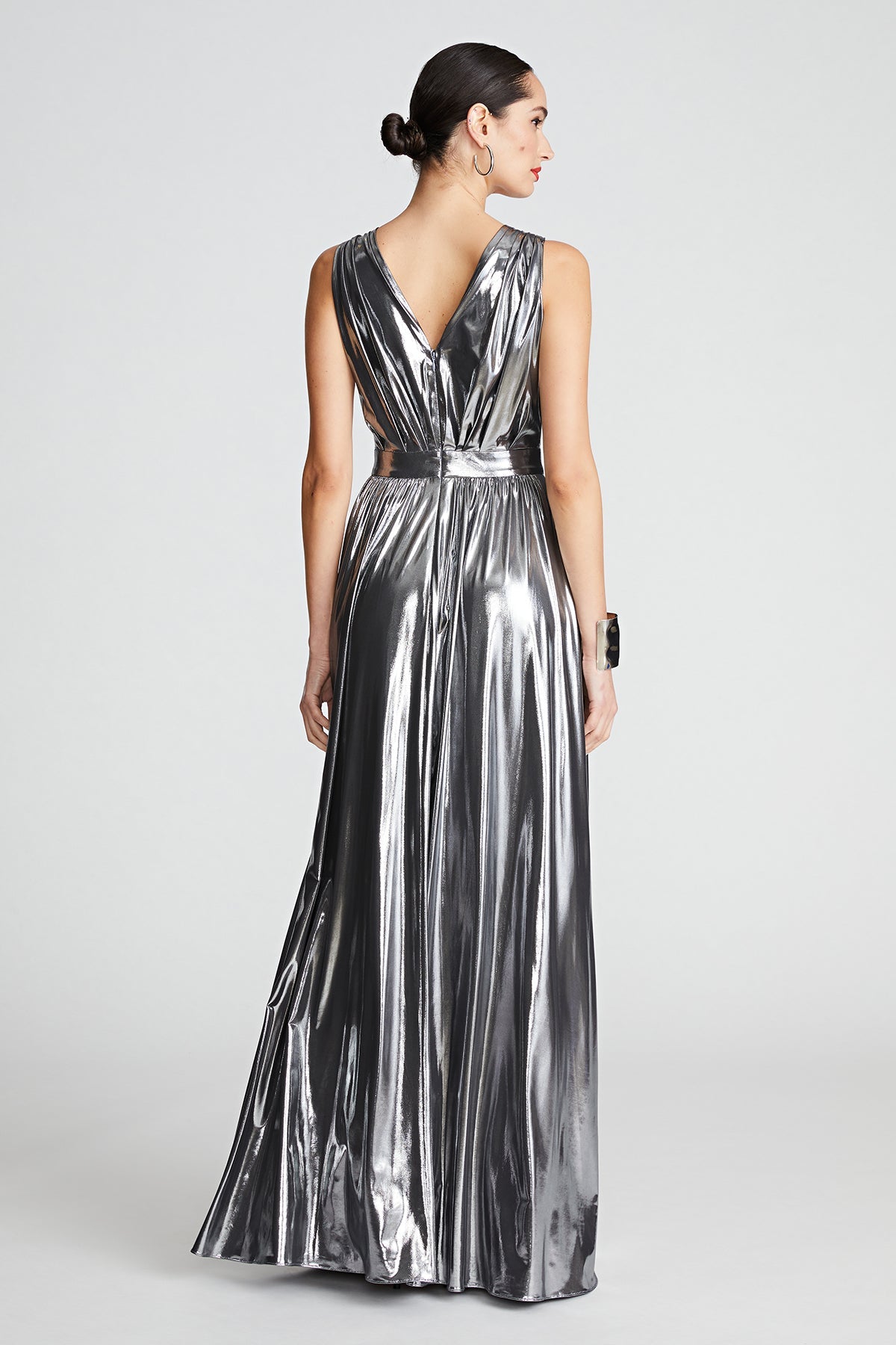 Halston | Titania Gown In Foil Jersey | Luster
