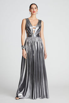 Halston | Titania Gown In Foil Jersey | Luster
