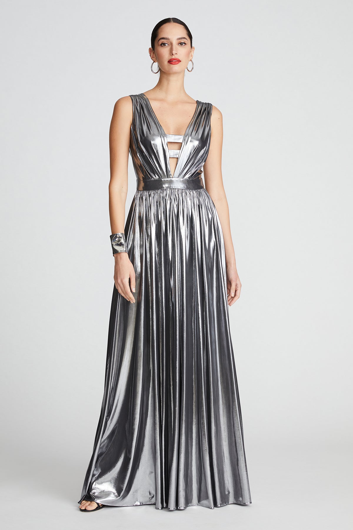 Halston | Titania Gown In Foil Jersey | Luster