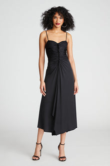 Halston | Nadine Dress In Sheer Jersey | Black