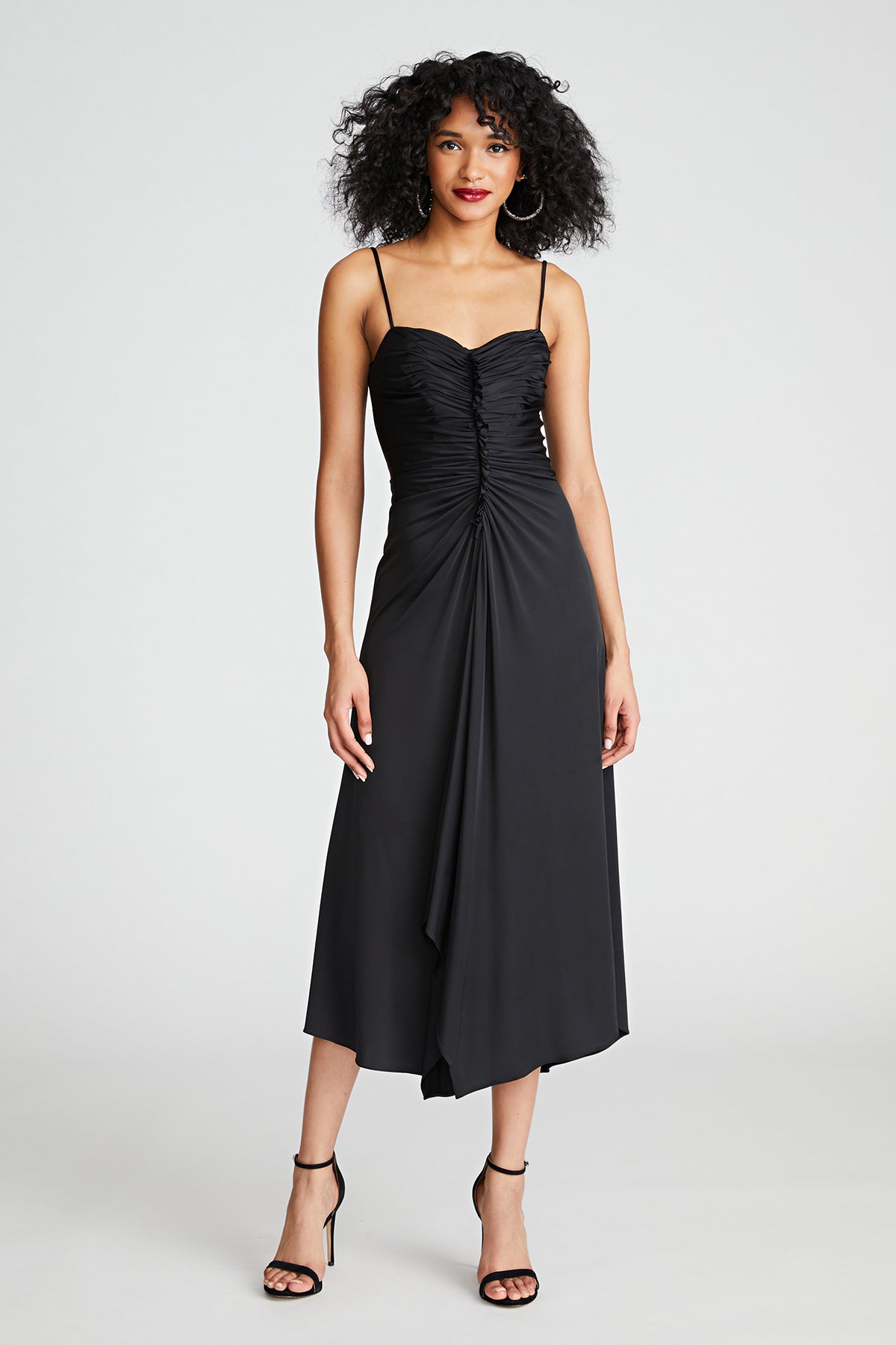 Halston | Nadine Dress In Sheer Jersey | Black