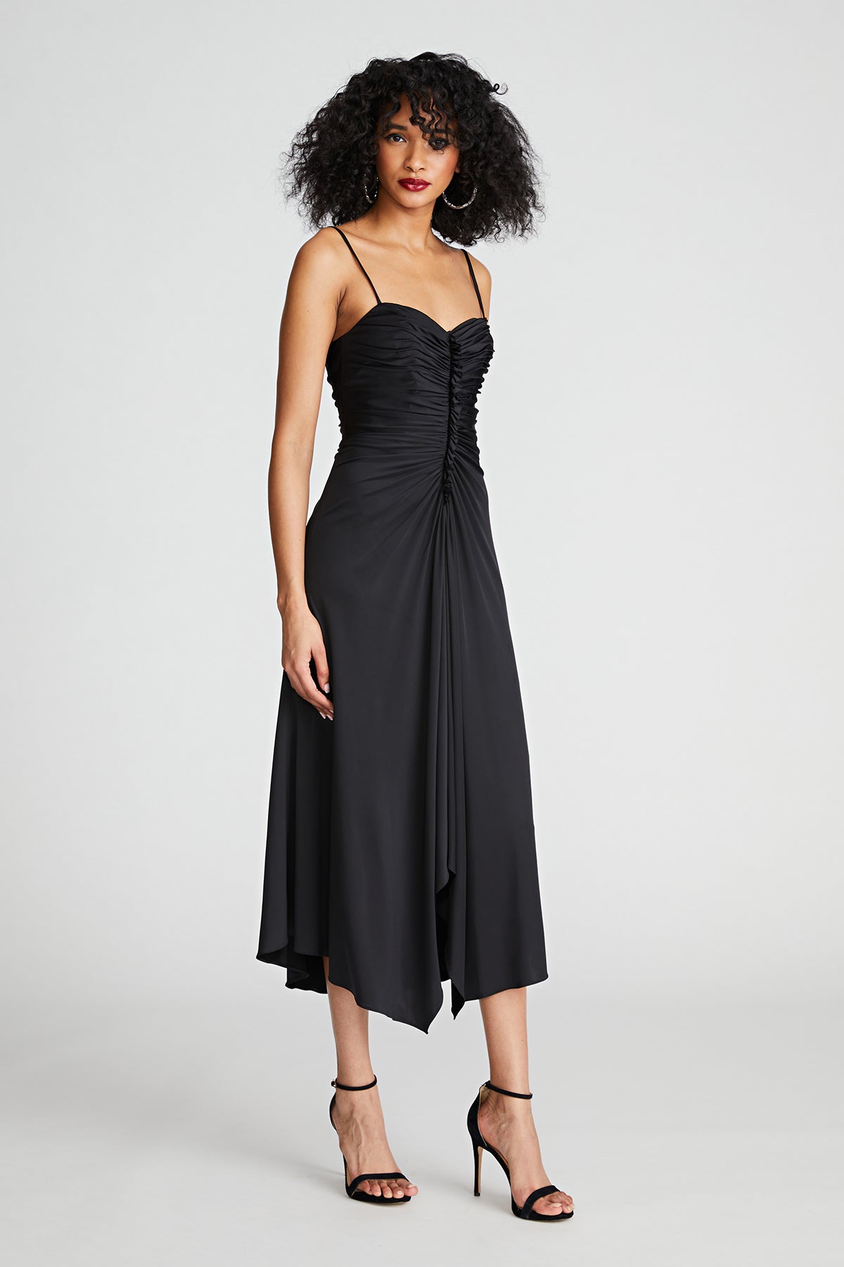 Halston | Nadine Dress In Sheer Jersey | Black