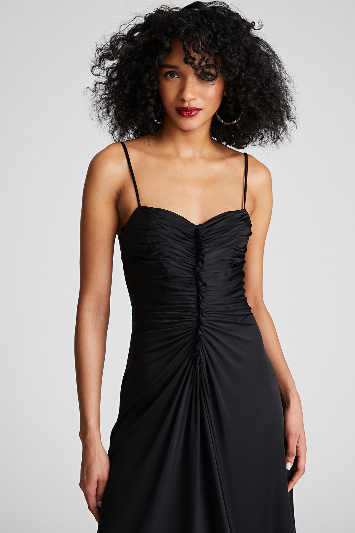 Halston | Nadine Dress In Sheer Jersey | Black