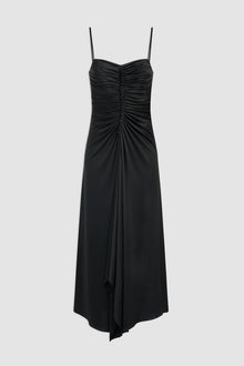 Halston | Nadine Dress In Sheer Jersey | Black