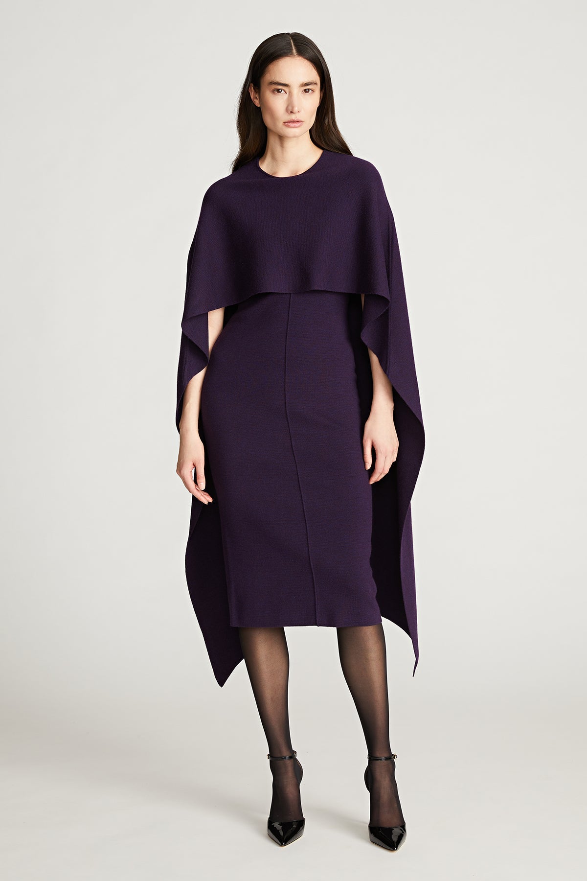 Halston | Amal Sweater Dress In Wool | Aubergine