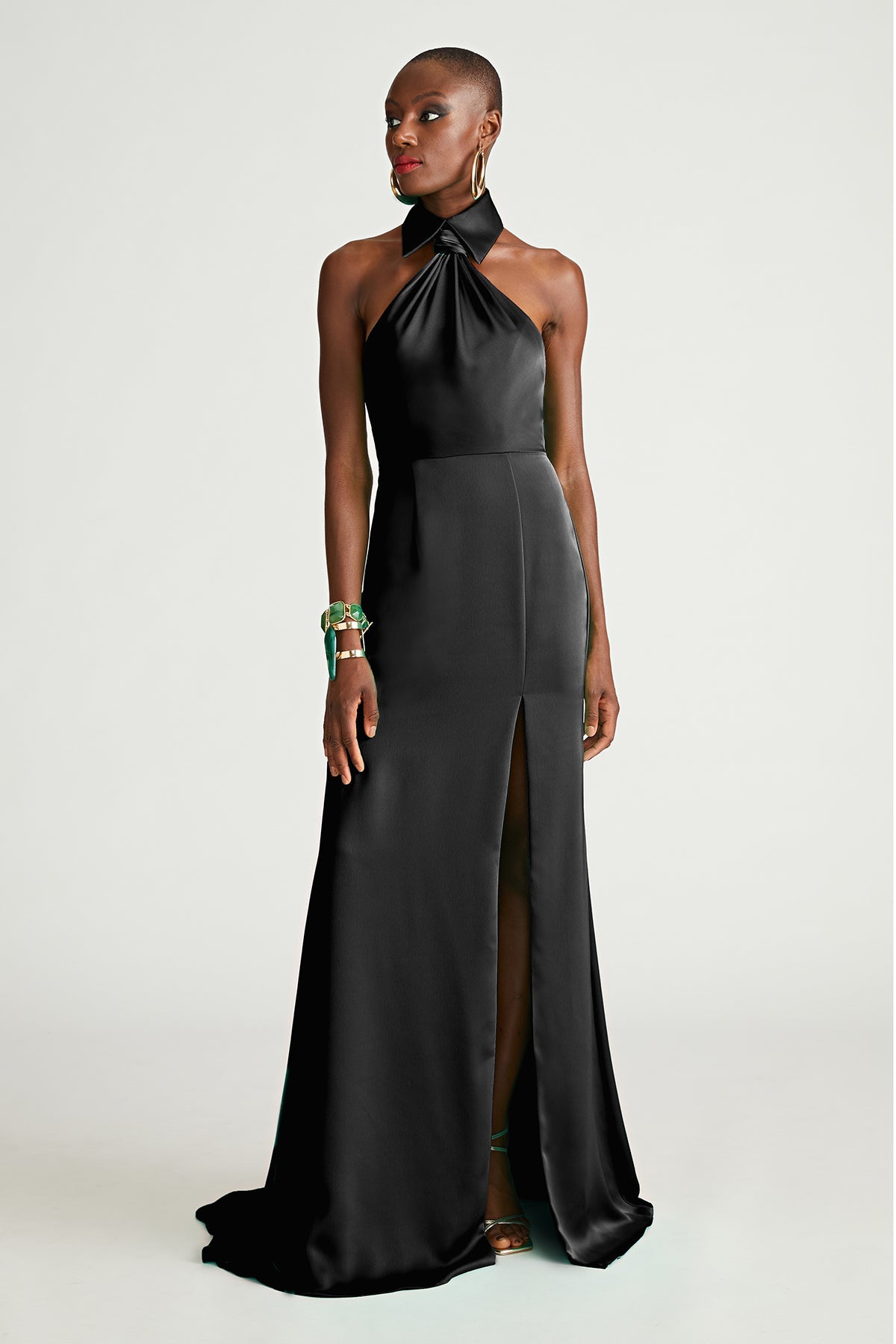 Halston | Gemi Gown In Satin | Black