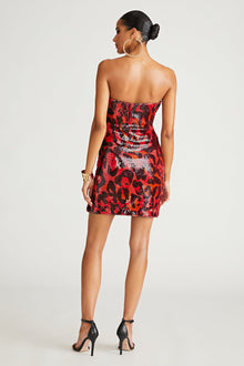 Halston | Ari Dress In Printed Sequin | Leopard Degrade