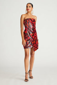 Halston | Ari Dress In Printed Sequin | Leopard Degrade