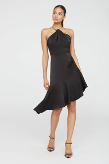 Halston | Beverly Dress In Satin | Black