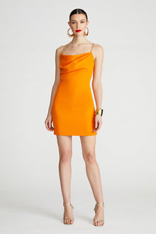 Halston | Lavinia Dress In Stretch Crepe | Orange Pepper
