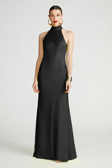 Halston | Speranza Gown In Satin | Black