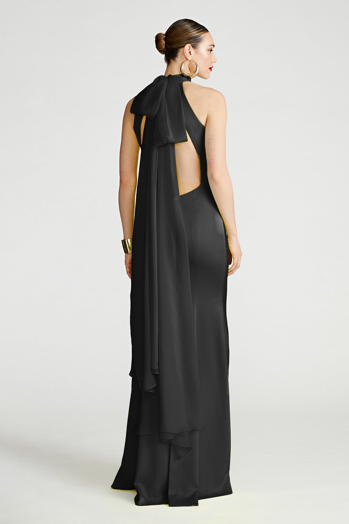 Halston | Speranza Gown In Satin | Black