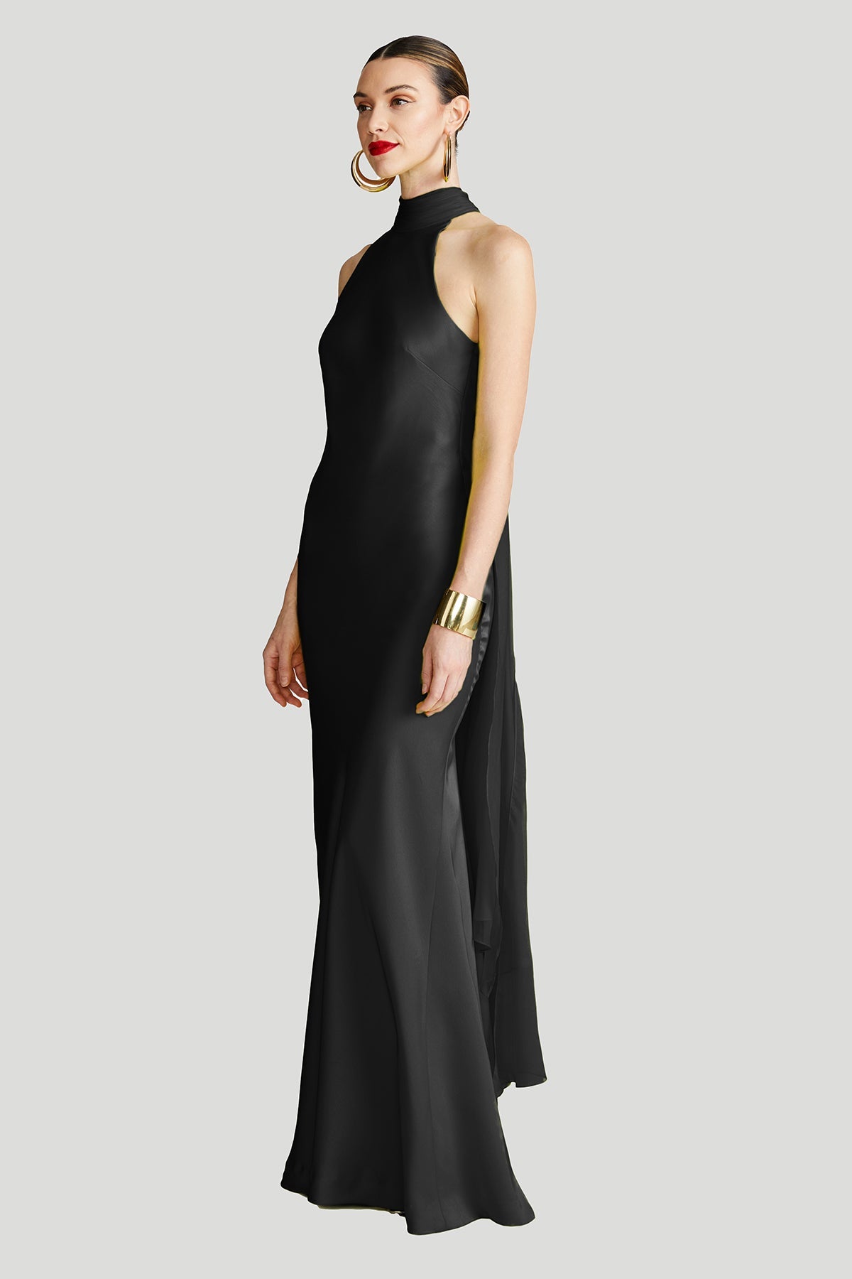 Halston | Speranza Gown In Satin | Black