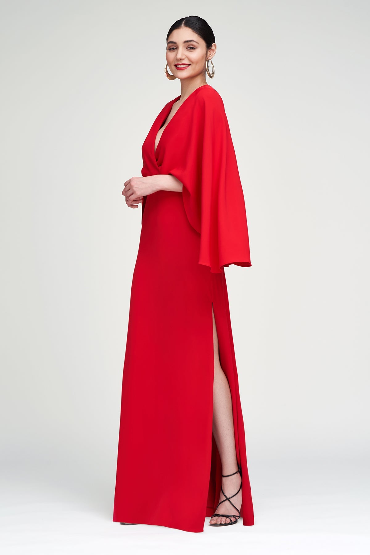 Halston | Olaya Gown In Fluid Crepe | Pinotage