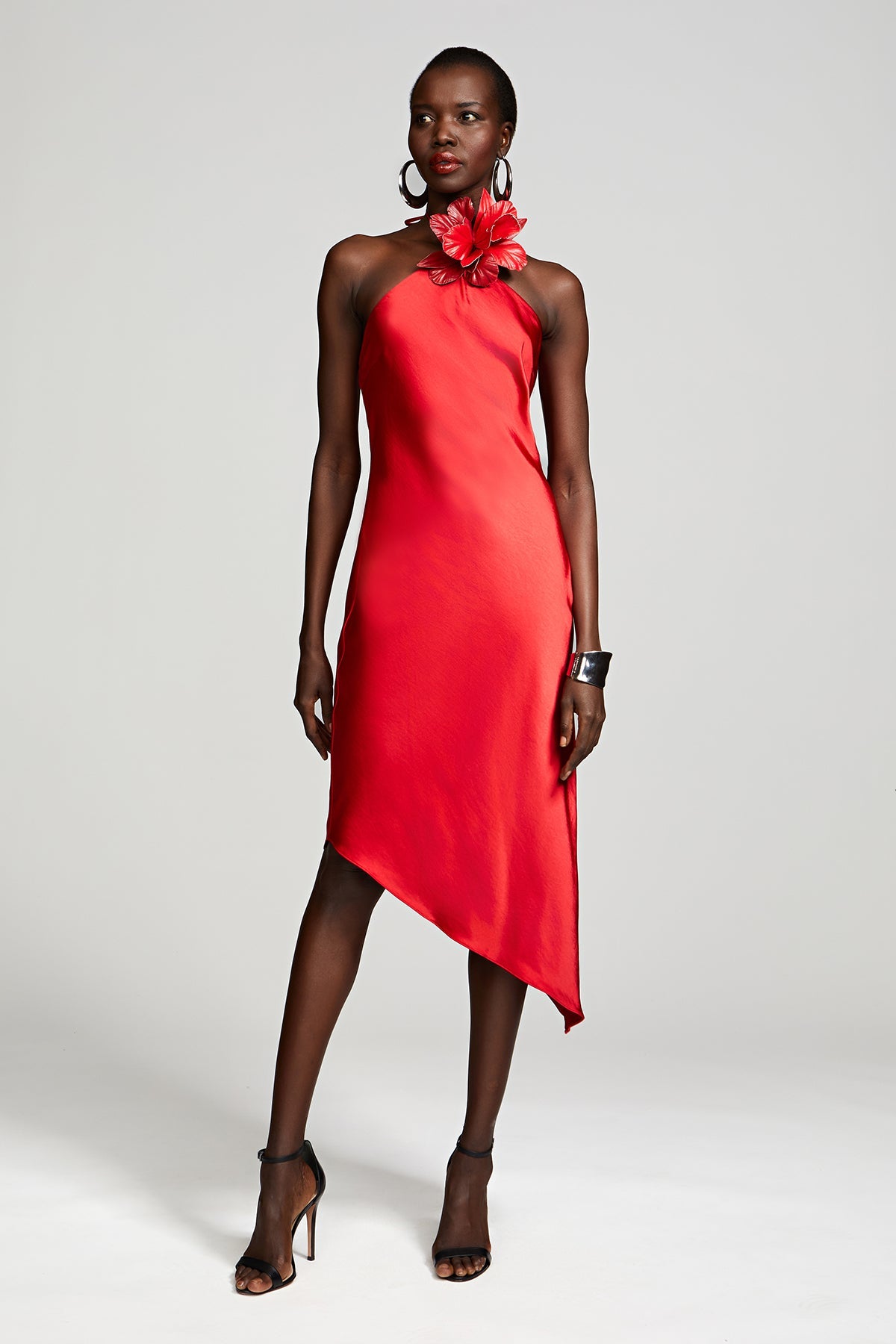 Halston | Joellen Dress In Crushed Satin | Pinotage