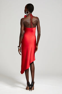 Halston | Joellen Dress In Crushed Satin | Pinotage