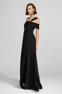 Halston | Adena Dress In Matte Jersey | Black