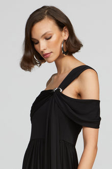 Halston | Adena Dress In Matte Jersey | Black