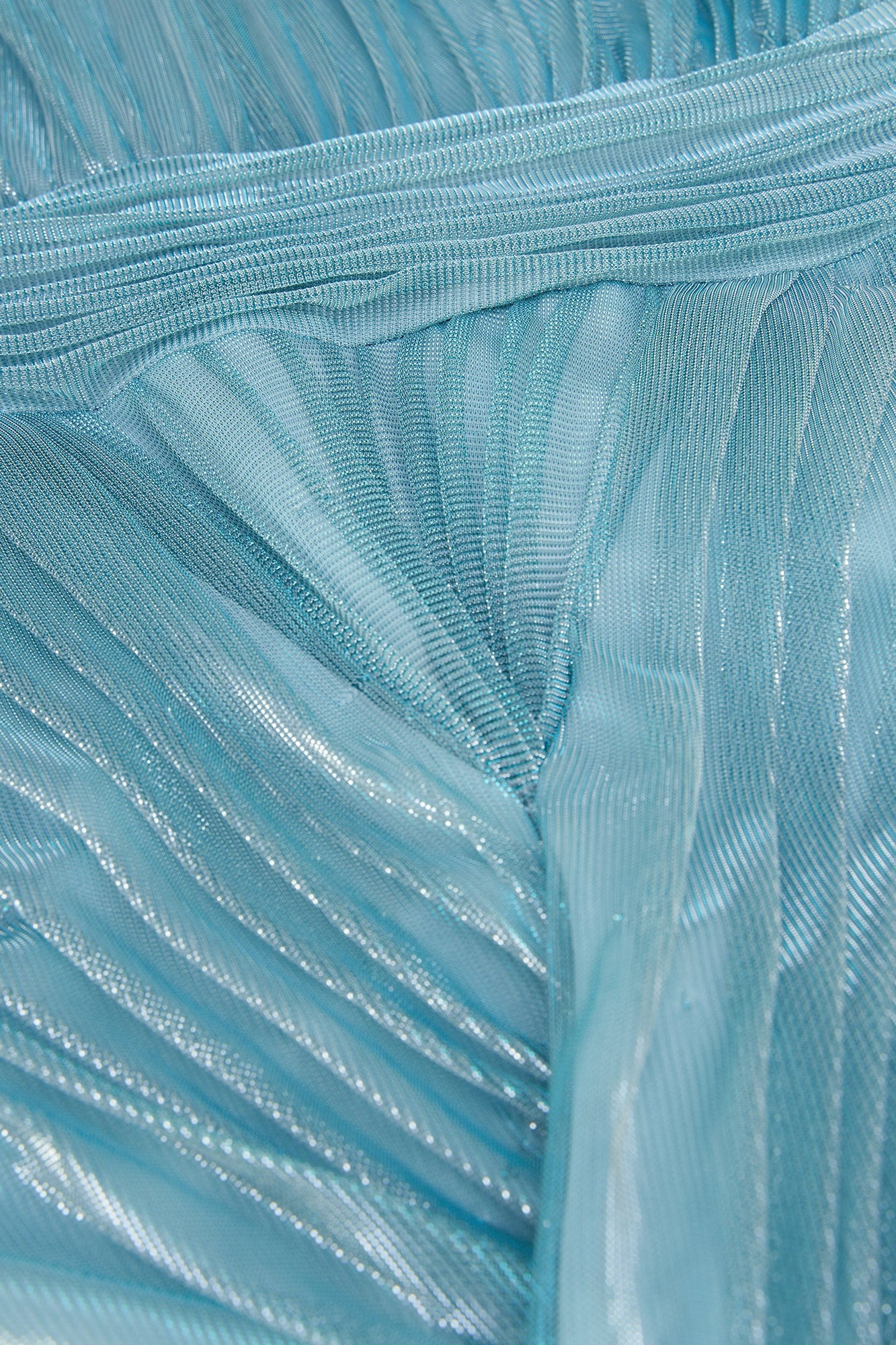 Halston | Leilani Gown In Pleated Lurex | Aqua