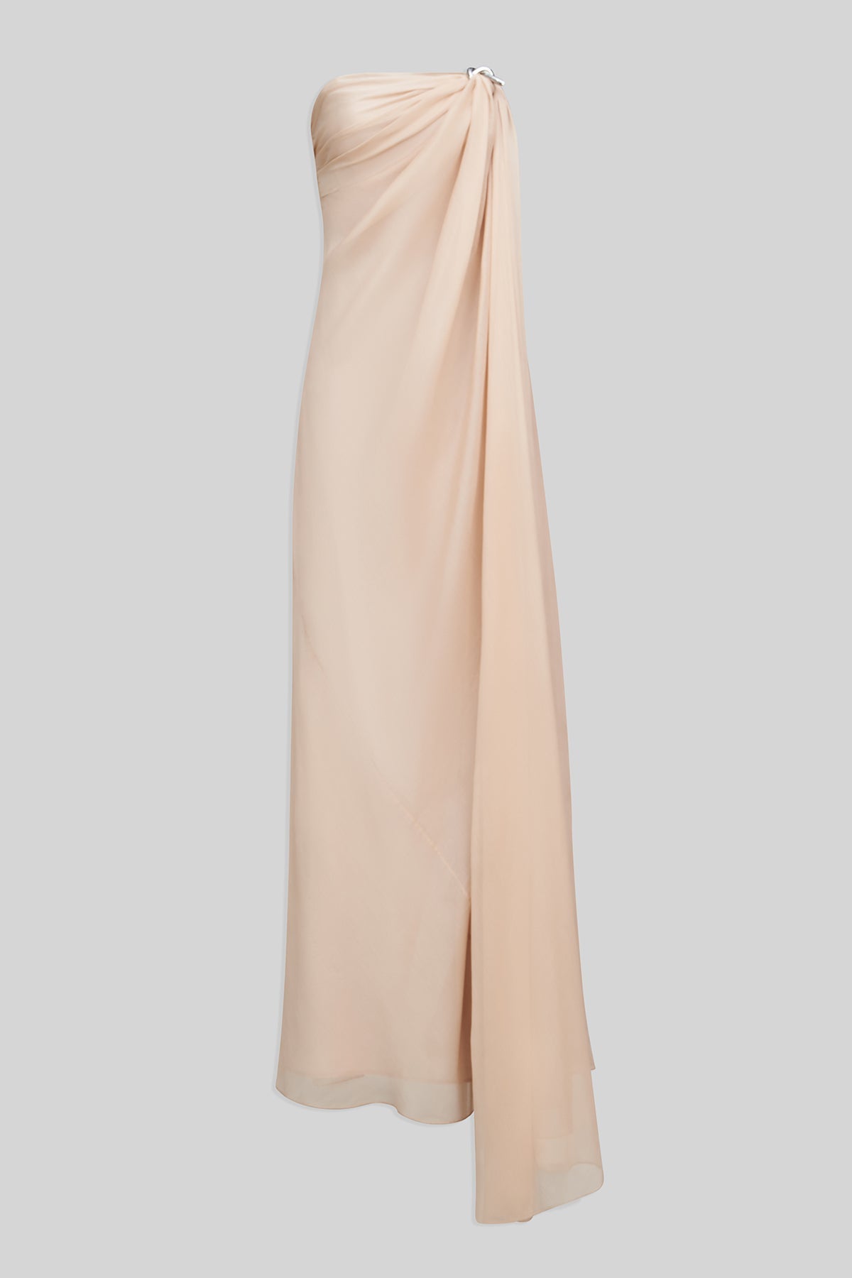 Halston | Oyster Chiffon Gown | Oyster