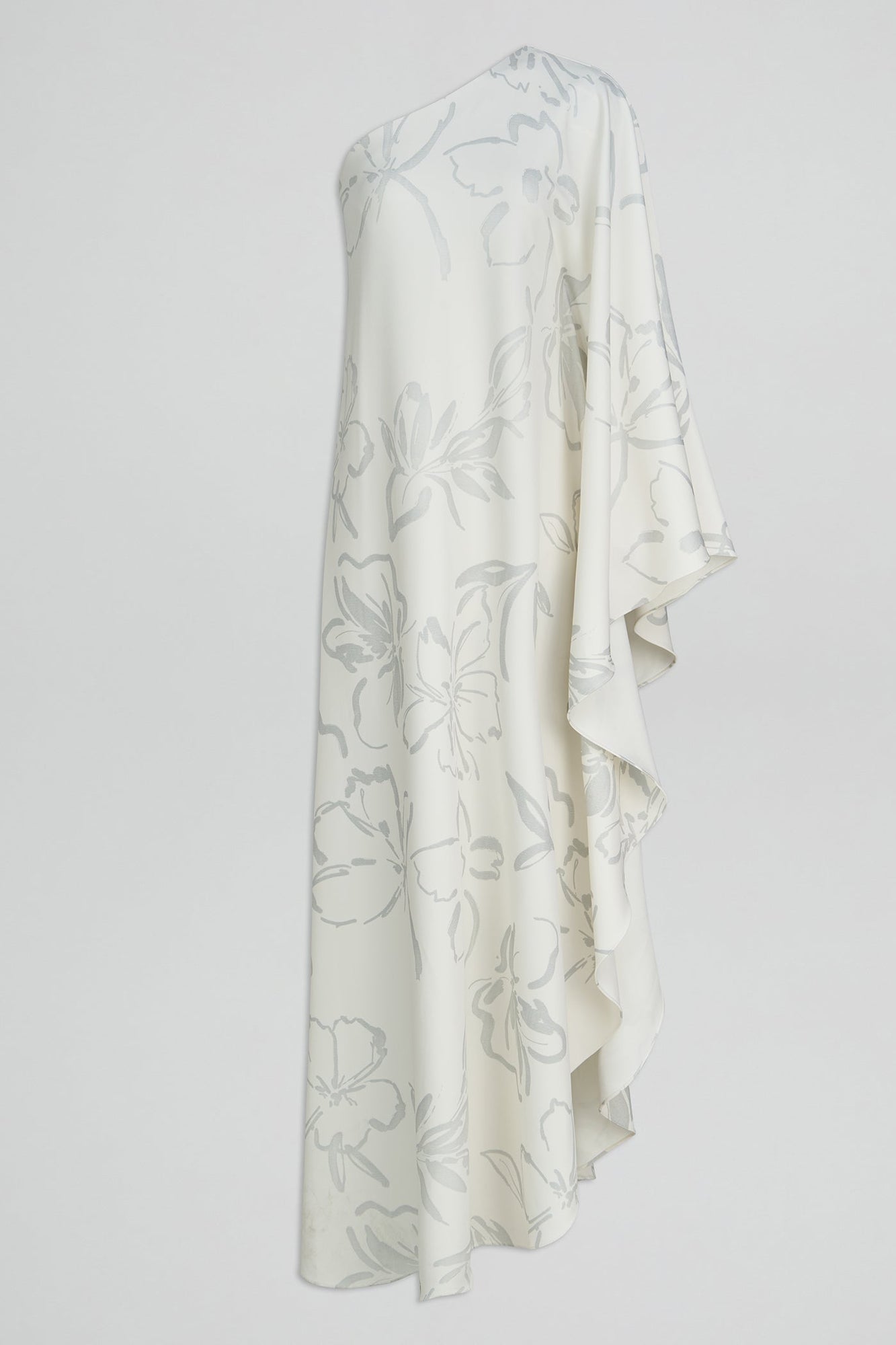 Halston | Nevean Caftain In Foil Crepe | Inked Floral