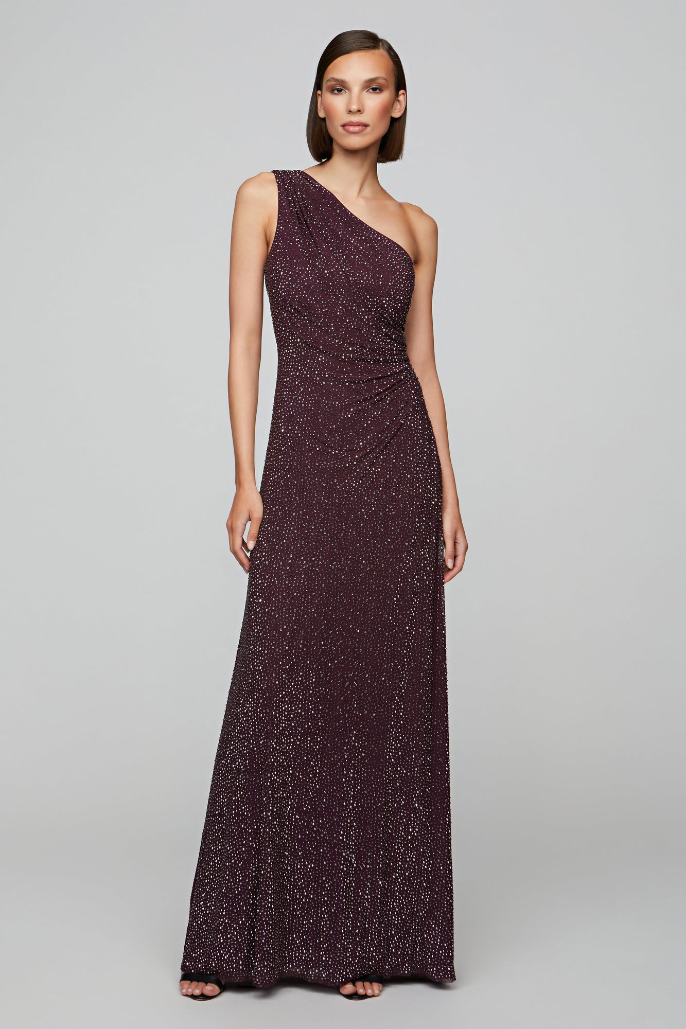 Halston | Rafelle Long Dress | Black Raspberry