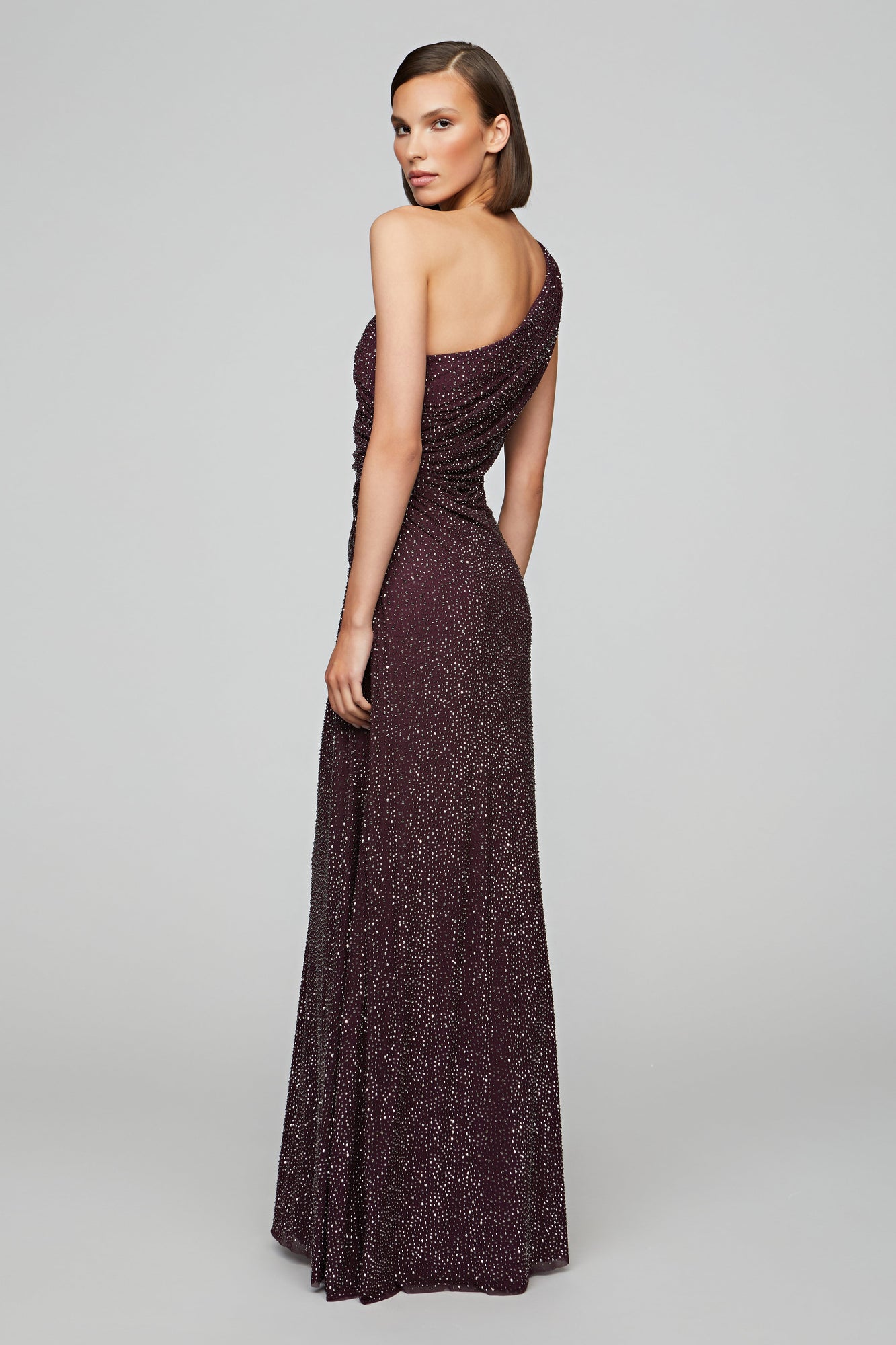 Halston | Rafelle Long Dress | Black Raspberry
