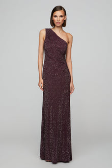 Halston | Rafelle Long Dress | Black Raspberry