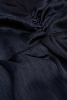 Halston | Slub Micro Satin Gown | Navy