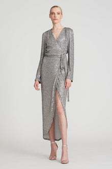 Halston | Falan Sequin Cocktail Dress | Dark Silver